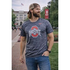 Nike The Nike Tee‎ Ohio State Buckeyes Dri-FIT T-Shirt Gray Heathered